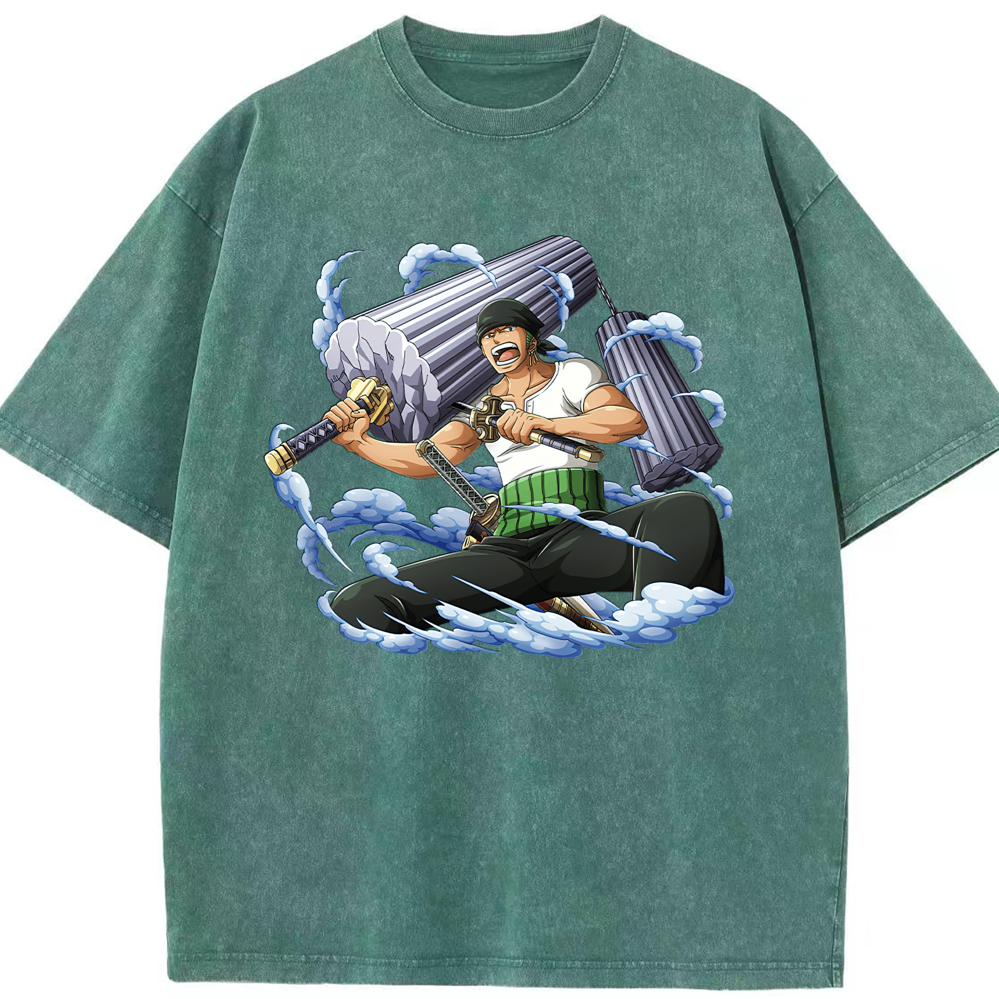 ワンピース ロロノア・ゾロ ONE PIECE Roronoa Zoro 綿100% ヴィンテージ風 半袖Tシャツ（フロントプリント）